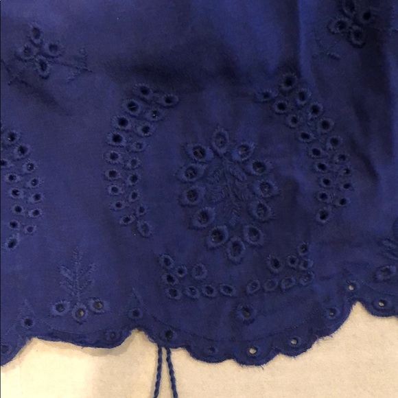 LOFT szXS deep blue eyelet lace sleeveless dress - Picture 6 of 6